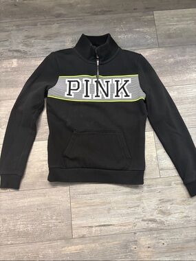 Victoria's Secret PINK Black Pullover with White Logo Trim